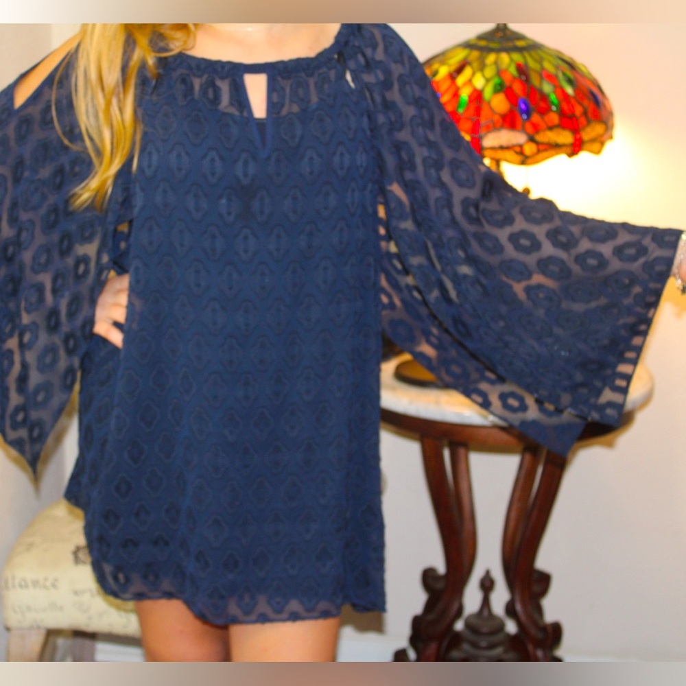 Chicos Black Label Collection Women’s navy blue blouse Size 3X